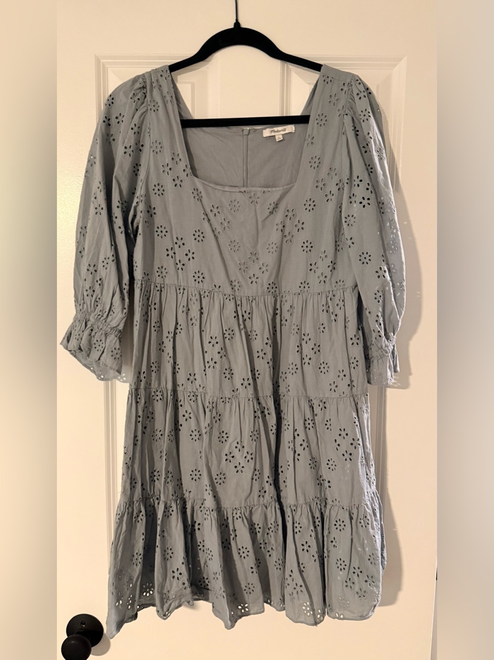 Madewell Blue Eyelet Midi Dress